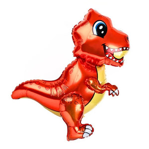 Large 4D Standing Orange T-Rex Dinosaur Foil Balloon