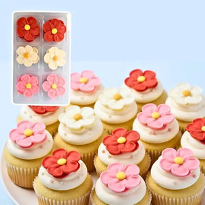 Royal icing flower cupcake decorations