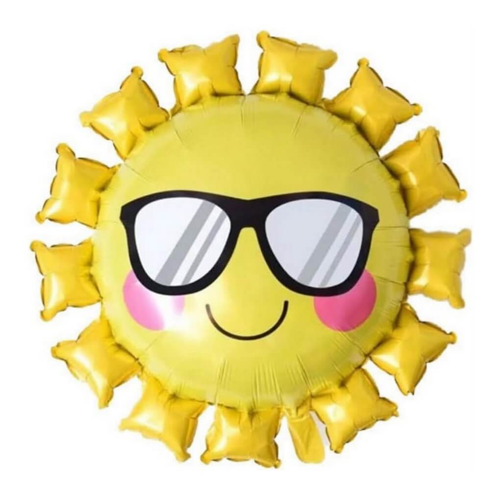 Jumbo Gold Sun Wearing Glasses Foil Balloon