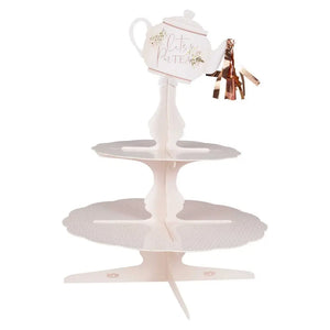 Let's Partea Afternoon Tea Floral Teapot Cake Stand with Tassel