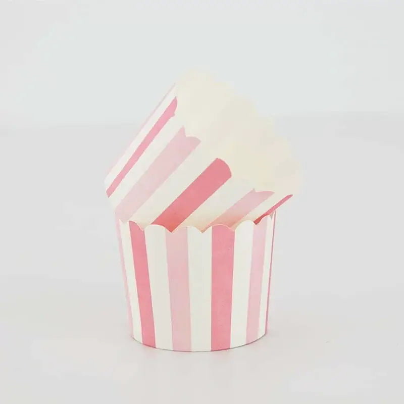 Light Pink & White Striped Cupcake Cups 20pk