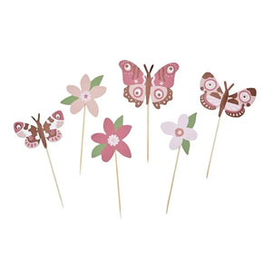 Little Princess flower and butterfly food picks for spring or fairytale party décor