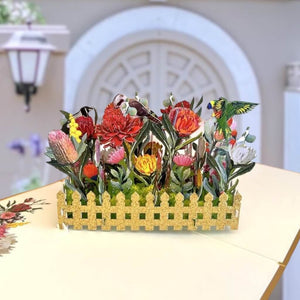 Luxury Australian Native Flower & Animal Origami Pop Up Greeting Card