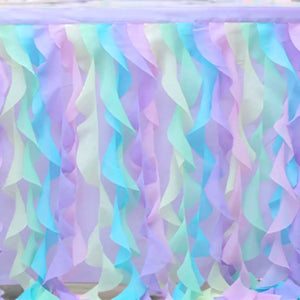 Magical Unicorn Themed Curly Tulle Fabric Table Skirt