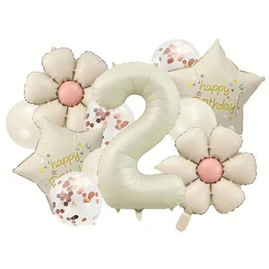 Matte cream foil and latex balloons for birthday celebrations age 2