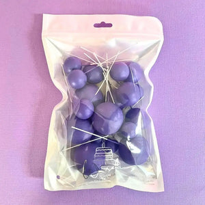 Dark purple deco foam ball cake toppers 20 piece set