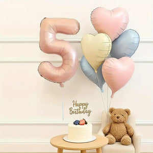 Photo-ready party balloon set for birthdays, baby showers, and celebrations age 5