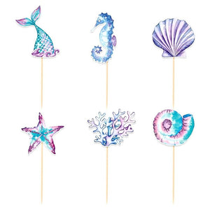mermaid cupcake toppers under the sea party
