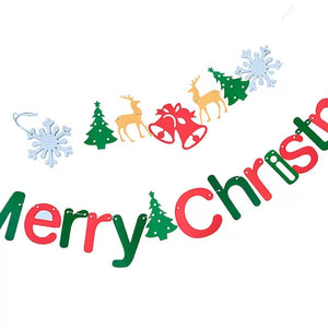 Merry Christmas Paper Banner 2m – Festive Holiday Bunting Garland