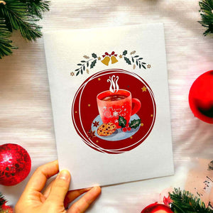 Santa Having a Cuppa 3d Christmas Pop up greeting Card