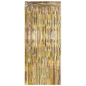 1m x 2m Metallic champagne gold Tinsel Foil Fringe Rain Curtain