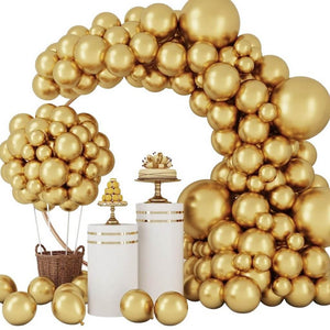 Metallic Chrome Gold Latex Balloon Garland DIY Kit 129pcs