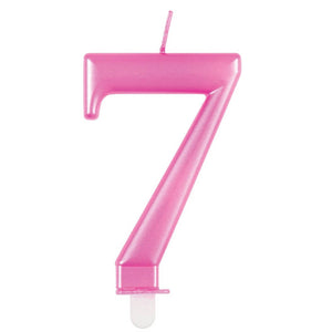 Metallic Hot Pink Number Age 7 Birthday Candle cake decorations