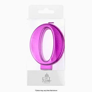 Pink metallic number 0 birthday candle topper decoration