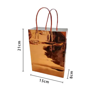 Metallic Rose Gold Foil Paper Gift Bags 4pk