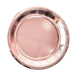 Metallic Rose Gold Small Paper Plates 17cm 10pk