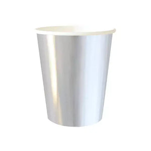 Metallic Silver Foil Paper Cups 266ml 6pk