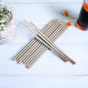 Metallic Silver Foil Paper Party Straws 20 Pack