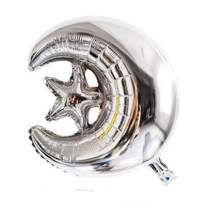 16in Silver EID MUBARAK Foil Balloon Banner