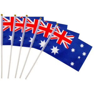 Mini Australian Flags Handheld Wavers 5pk