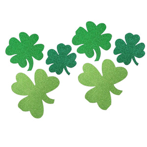 Mini Glitter Green Shamrock Cutouts 6pk