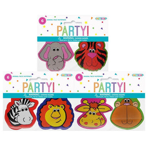 Jungle Animal Face Mini Notepads assorted designs 6pk kids party favour supplies