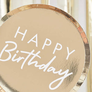 Mix it up Gold Foiled Happy Birthday Paper Plates 8pk