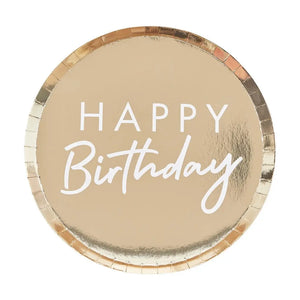 Mix it up Gold Foiled Happy Birthday Paper Plates 8pk