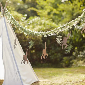 Monkey & Leaf Wild Jungle Bunting Backdrop
