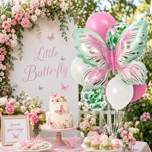 Boho GREEN butterfly balloon decorations
