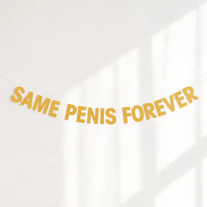 Gold Glitter SAME PENIS FOREVER Hen Party Banner