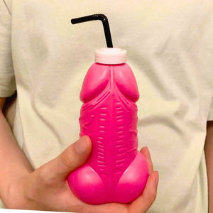 Naughty Hen Party Penis Shaped Bottle - Hot Pink