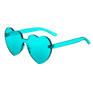 Ocean Blue Love Heart Party Sunglasses