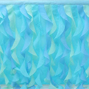 Ocean Themed Curly Fabric Table Skirt