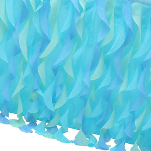 Ocean Themed Curly Fabric Table Skirt
