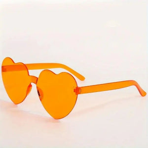 Orange Love Heart Party Sunglasses