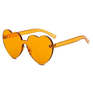 Orange Love Heart Party Sunglasses