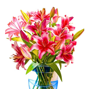 Hot pink pop up flower gift card