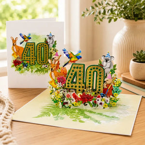 3D pop up card Australian animals and native garden