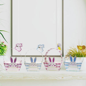 Pink & Blue Easter Bunny Paper Baskets 4pk