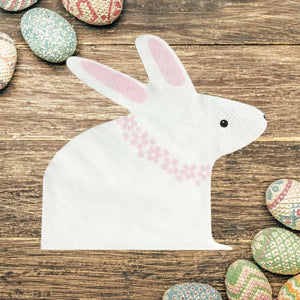 Easter Bunny Shaped Paper Napkins 20pk