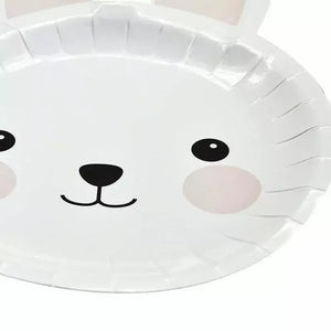 White Easter Bunny Plates 8pk
