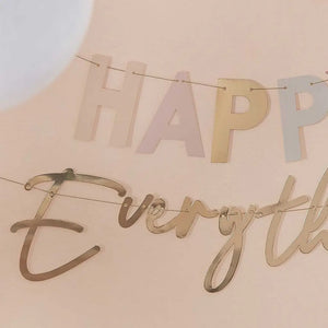 Pastel and Gold Happy Everything Party Bunting