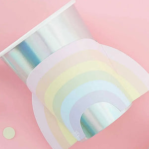 Pastel & Iridescent Rainbow Paper Cups 8pk