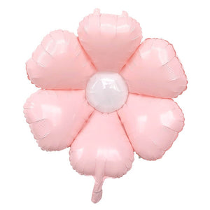 pastel Pink daisy flower-shaped balloon on a white background