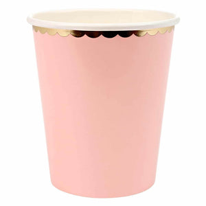 Pastel Baby Pink Scalloped Edging Paper Cups 10pk