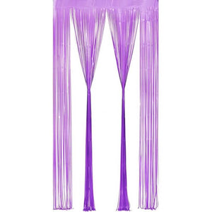 Pastel Purple Tinsel Fringe Foil Curtain 1m x 2m