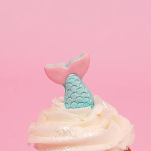 Mermaid tail icing decorations for an under-the-sea birthday party