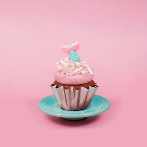 Pastel pink and aqua edible mermaid cake toppers by Sprinks