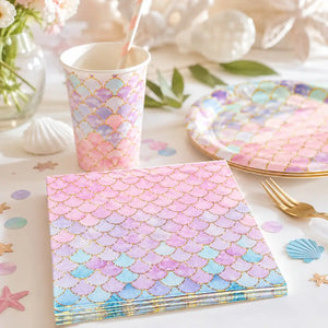 Pastel mermaid scales napkins